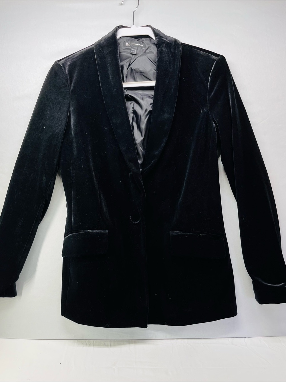 INC International Concepts Black Velvet Blazer Jacket